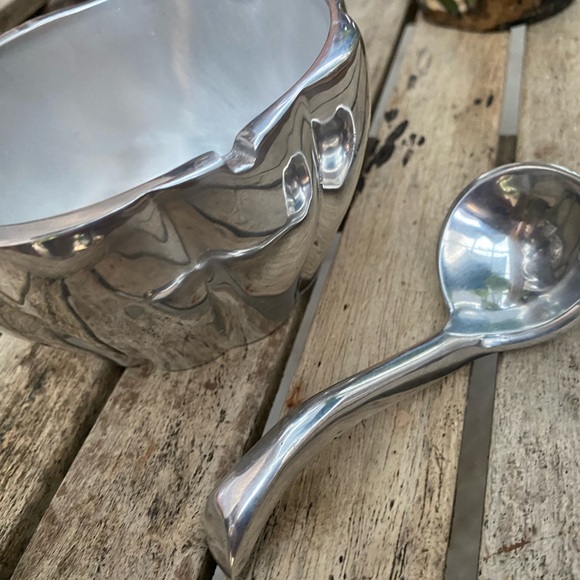 The Pewter Company | Pumpkin Bowl with Spoon | 100% lead free | GUC - Picture 2 of 9